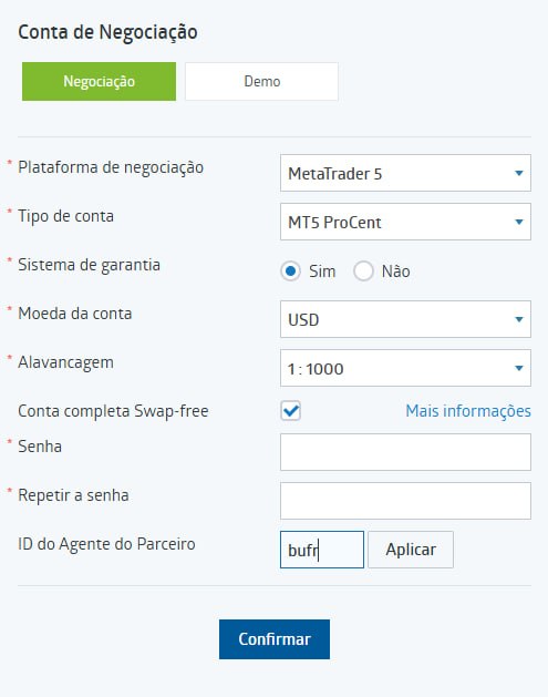 Tipo de conta