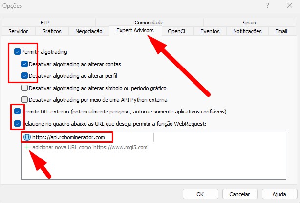 Configuração de DLLs no MT5